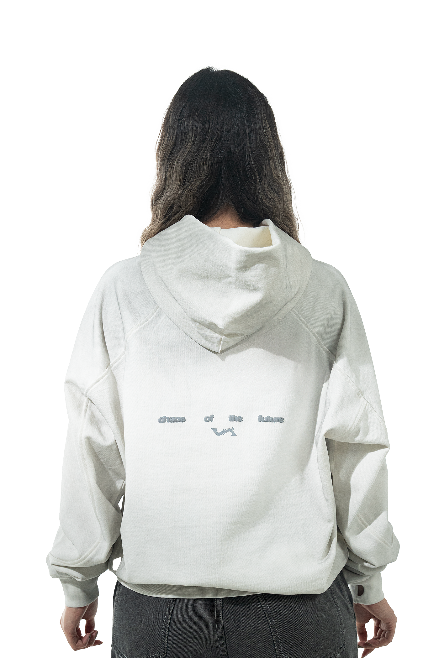Chaos of the future - Washed white hoodie