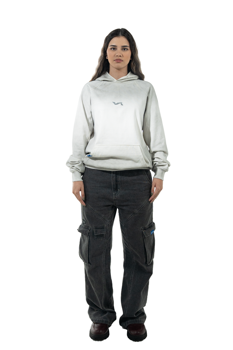 Chaos of the future - Washed white hoodie