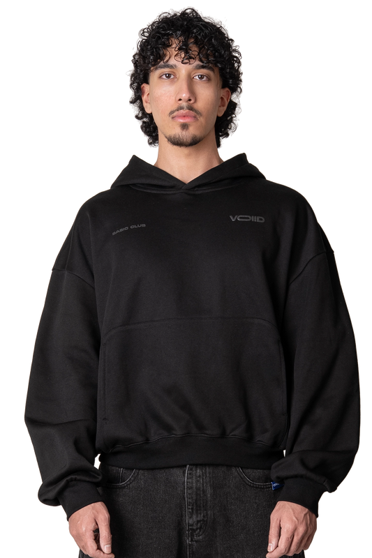 BLACK BASIC HOODIE